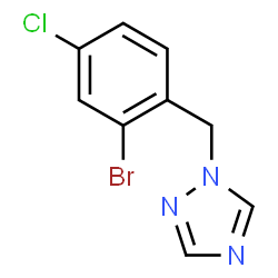 ChemSpider 2D Image | 1-(2-Bromo-4-chlorobenzyl)-1H-1,2,4-triazole | C9H7BrClN3