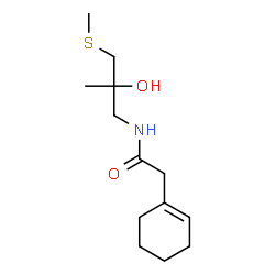 ChemSpider 2D Image | 2-(1-Cyclohexen-1-yl)-N-[2-hydroxy-2-methyl-3-(methylsulfanyl)propyl]acetamide | C13H23NO2S