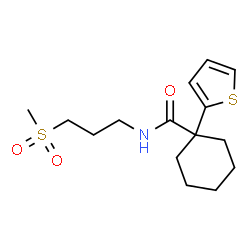 ChemSpider 2D Image | N-[3-(Methylsulfonyl)propyl]-1-(2-thienyl)cyclohexanecarboxamide | C15H23NO3S2