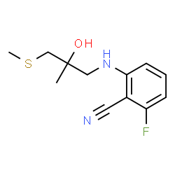 ChemSpider 2D Image | 2-Fluoro-6-{[2-hydroxy-2-methyl-3-(methylsulfanyl)propyl]amino}benzonitrile | C12H15FN2OS