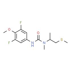 ChemSpider 2D Image | 3-(3,5-Difluoro-4-methoxyphenyl)-1-methyl-1-[1-(methylsulfanyl)-2-propanyl]urea | C13H18F2N2O2S