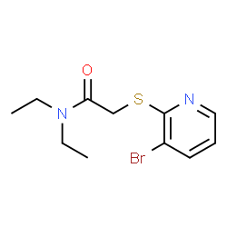 ChemSpider 2D Image | 2-[(3-Bromo-2-pyridinyl)sulfanyl]-N,N-diethylacetamide | C11H15BrN2OS