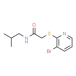 ChemSpider 2D Image | 2-[(3-Bromo-2-pyridinyl)sulfanyl]-N-isobutylacetamide | C11H15BrN2OS