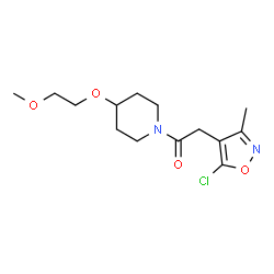 ChemSpider 2D Image | 2-(5-Chloro-3-methyl-1,2-oxazol-4-yl)-1-[4-(2-methoxyethoxy)-1-piperidinyl]ethanone | C14H21ClN2O4