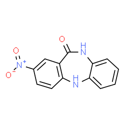 ChemSpider 2D Image | 2-Nitro-5,10-dihydro-11H-dibenzo[b,e][1,4]diazepin-11-one | C13H9N3O3