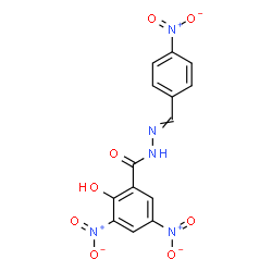 ChemSpider 2D Image | 2-Hydroxy-3,5-dinitro-N'-(4-nitrobenzylidene)benzohydrazide | C14H9N5O8