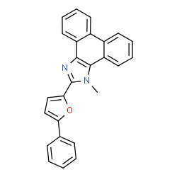 ChemSpider 2D Image | 1-Methyl-2-(5-phenyl-2-furyl)-1H-phenanthro[9,10-d]imidazole | C26H18N2O