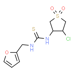 ChemSpider 2D Image | 1-(4-Chloro-1,1-dioxidotetrahydro-3-thiophenyl)-3-(2-furylmethyl)thiourea | C10H13ClN2O3S2