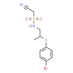 ChemSpider 2D Image | N-{2-[(4-Bromophenyl)sulfanyl]propyl}-1-cyanomethanesulfonamide | C11H13BrN2O2S2