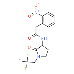 ChemSpider 2D Image | 2-(2-Nitrophenyl)-N-[2-oxo-1-(2,2,2-trifluoroethyl)-3-pyrrolidinyl]acetamide | C14H14F3N3O4