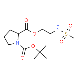 ChemSpider 2D Image | 1-(2-Methyl-2-propanyl) 2-{2-[(methylsulfonyl)amino]ethyl} 1,2-pyrrolidinedicarboxylate | C13H24N2O6S