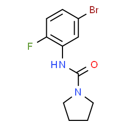 ChemSpider 2D Image | N-(5-Bromo-2-fluorophenyl)-1-pyrrolidinecarboxamide | C11H12BrFN2O