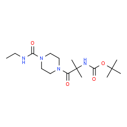 ChemSpider 2D Image | 2-Methyl-2-propanyl {1-[4-(ethylcarbamoyl)-1-piperazinyl]-2-methyl-1-oxo-2-propanyl}carbamate | C16H30N4O4