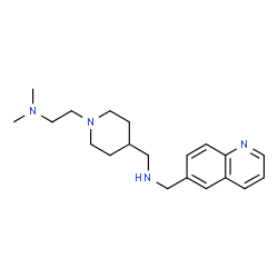 ChemSpider 2D Image | N,N-Dimethyl-2-(4-{[(6-quinolinylmethyl)amino]methyl}-1-piperidinyl)ethanamine | C20H30N4