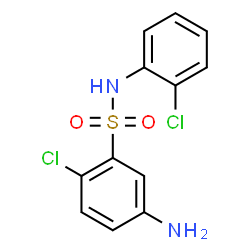 ChemSpider 2D Image | 5-Amino-2-chloro-N-(2-chlorophenyl)benzenesulfonamide | C12H10Cl2N2O2S