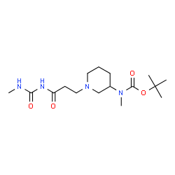 ChemSpider 2D Image | 2-Methyl-2-propanyl methyl(1-{3-[(methylcarbamoyl)amino]-3-oxopropyl}-3-piperidinyl)carbamate | C16H30N4O4