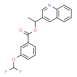 ChemSpider 2D Image | 1-(3-Quinolinyl)ethyl 3-(difluoromethoxy)benzoate | C19H15F2NO3