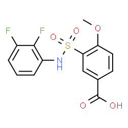 ChemSpider 2D Image | 3-[(2,3-Difluorophenyl)sulfamoyl]-4-methoxybenzoic acid | C14H11F2NO5S