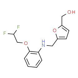 ChemSpider 2D Image | [5-({[2-(2,2-Difluoroethoxy)phenyl]amino}methyl)-2-furyl]methanol | C14H15F2NO3
