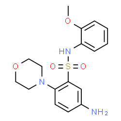 ChemSpider 2D Image | 5-Amino-N-(2-methoxyphenyl)-2-(4-morpholinyl)benzenesulfonamide | C17H21N3O4S
