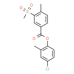 ChemSpider 2D Image | 4-Chloro-2-methylphenyl 4-methyl-3-(methylsulfonyl)benzoate | C16H15ClO4S