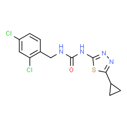 ChemSpider 2D Image | 1-(5-Cyclopropyl-1,3,4-thiadiazol-2-yl)-3-(2,4-dichlorobenzyl)urea | C13H12Cl2N4OS