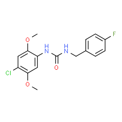 ChemSpider 2D Image | 1-(4-Chloro-2,5-dimethoxyphenyl)-3-(4-fluorobenzyl)urea | C16H16ClFN2O3