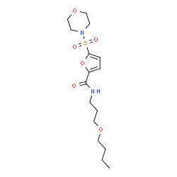ChemSpider 2D Image | N-(3-Butoxypropyl)-5-(4-morpholinylsulfonyl)-2-furamide | C16H26N2O6S