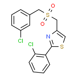 ChemSpider 2D Image | 4-{[(3-Chlorobenzyl)sulfonyl]methyl}-2-(2-chlorophenyl)-1,3-thiazole | C17H13Cl2NO2S2