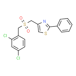 ChemSpider 2D Image | 4-{[(2,4-Dichlorobenzyl)sulfonyl]methyl}-2-phenyl-1,3-thiazole | C17H13Cl2NO2S2