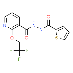 ChemSpider 2D Image | N'-(2-Thienylcarbonyl)-2-(2,2,2-trifluoroethoxy)nicotinohydrazide | C13H10F3N3O3S