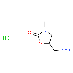 ChemSpider 2D Image | 5-(Aminomethyl)-3-methyl-1,3-oxazolidin-2-one hydrochloride (1:1) | C5H11ClN2O2