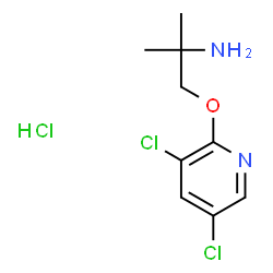 ChemSpider 2D Image | 1-[(3,5-Dichloro-2-pyridinyl)oxy]-2-methyl-2-propanamine hydrochloride (1:1) | C9H13Cl3N2O