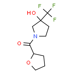 ChemSpider 2D Image | [3-Hydroxy-3-(trifluoromethyl)-1-pyrrolidinyl](tetrahydro-2-furanyl)methanone | C10H14F3NO3