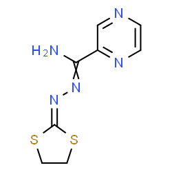 ChemSpider 2D Image | N'-(1,3-Dithiolan-2-ylidene)-2-pyrazinecarbohydrazonamide | C8H9N5S2