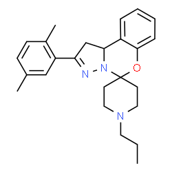 ChemSpider 2D Image | 2'-(2,5-Dimethylphenyl)-1-propyl-1',10b'-dihydrospiro[piperidine-4,5'-pyrazolo[1,5-c][1,3]benzoxazine] | C25H31N3O