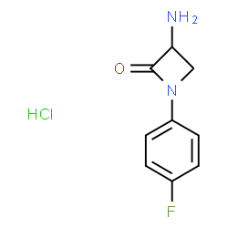 ChemSpider 2D Image | 3-Amino-1-(4-fluorophenyl)-2-azetidinone hydrochloride (1:1) | C9H10ClFN2O