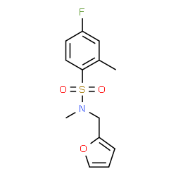 ChemSpider 2D Image | 4-Fluoro-N-(2-furylmethyl)-N,2-dimethylbenzenesulfonamide | C13H14FNO3S