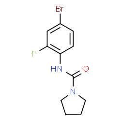 ChemSpider 2D Image | N-(4-Bromo-2-fluorophenyl)-1-pyrrolidinecarboxamide | C11H12BrFN2O