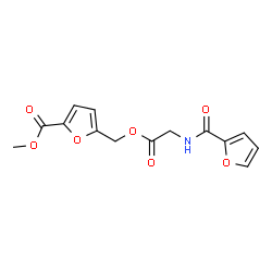 ChemSpider 2D Image | Methyl 5-({[N-(2-furoyl)glycyl]oxy}methyl)-2-furoate | C14H13NO7