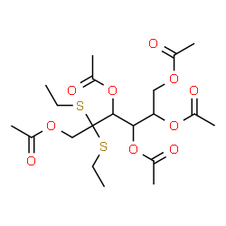 ChemSpider 2D Image | 5,5-Bis(ethylsulfanyl)-1,2,3,4,6-hexanepentayl pentaacetate | C20H32O10S2