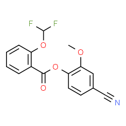 ChemSpider 2D Image | 4-Cyano-2-methoxyphenyl 2-(difluoromethoxy)benzoate | C16H11F2NO4