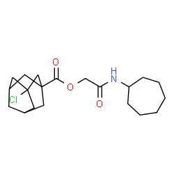 ChemSpider 2D Image | 2-(Cycloheptylamino)-2-oxoethyl 3-chloro-1-adamantanecarboxylate | C20H30ClNO3