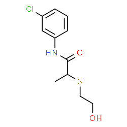 ChemSpider 2D Image | N-(3-Chlorophenyl)-2-[(2-hydroxyethyl)sulfanyl]propanamide | C11H14ClNO2S
