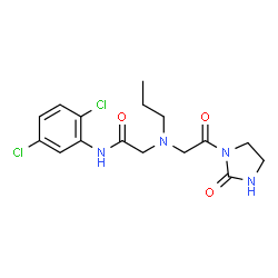 ChemSpider 2D Image | N-(2,5-Dichlorophenyl)-2-{[2-oxo-2-(2-oxo-1-imidazolidinyl)ethyl](propyl)amino}acetamide | C16H20Cl2N4O3