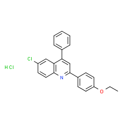 ChemSpider 2D Image | 6-Chloro-2-(4-ethoxyphenyl)-4-phenylquinoline hydrochloride (1:1) | C23H19Cl2NO