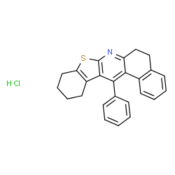 ChemSpider 2D Image | 13-Phenyl-5,6,9,10,11,12-hexahydrobenzo[f][1]benzothieno[2,3-b]quinoline hydrochloride (1:1) | C25H22ClNS