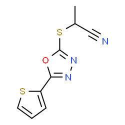 ChemSpider 2D Image | 2-{[5-(2-Thienyl)-1,3,4-oxadiazol-2-yl]sulfanyl}propanenitrile | C9H7N3OS2