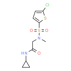 ChemSpider 2D Image | N~2~-[(5-Chloro-2-thienyl)sulfonyl]-N-cyclopropyl-N~2~-methylglycinamide | C10H13ClN2O3S2