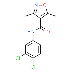 ChemSpider 2D Image | N-(3,4-Dichlorophenyl)-3,5-dimethyl-1,2-oxazole-4-carboxamide | C12H10Cl2N2O2